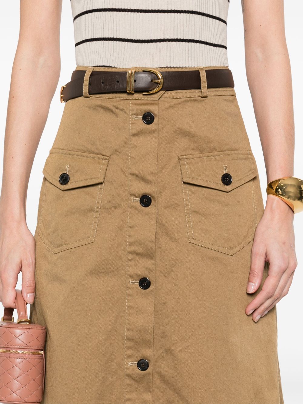 Saint Laurent Skirts Brown Cotton