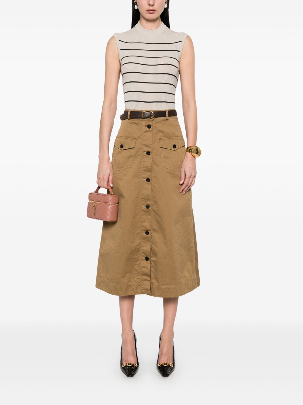 Saint Laurent Skirts Brown Cotton