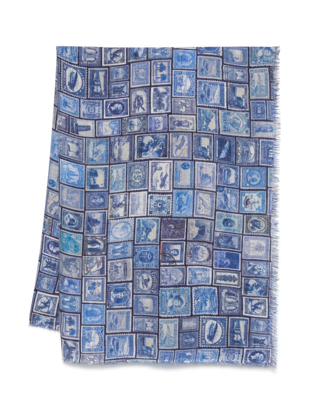 Faliero Sarti Scarfs Blue Modal Silk