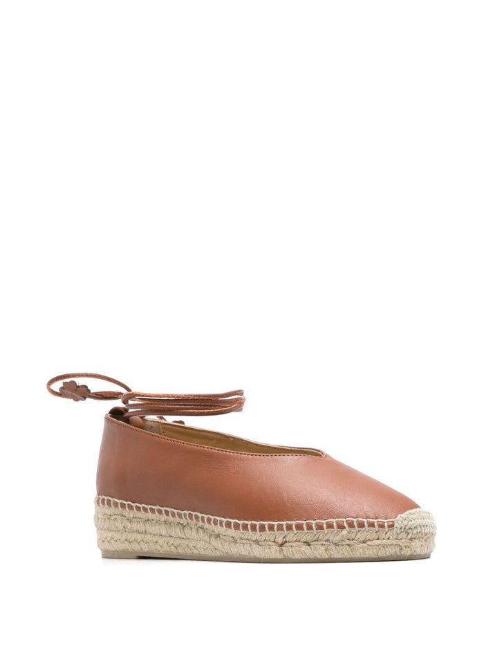 Castaner Flat Shoes Leather Brown Lining: Calf