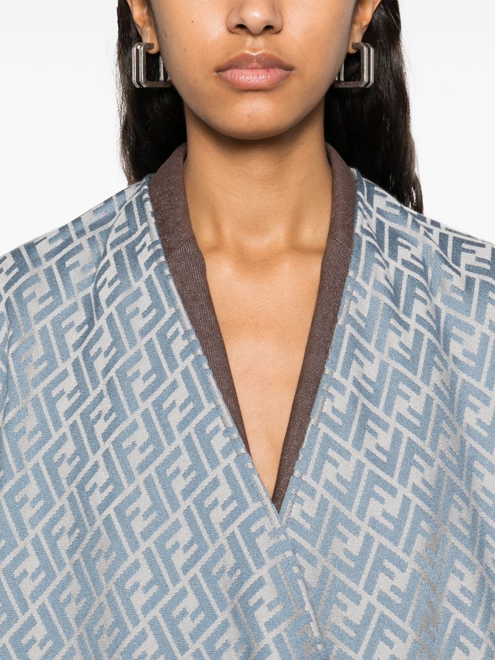 Fendi Jackets Blue Cashmere Silk