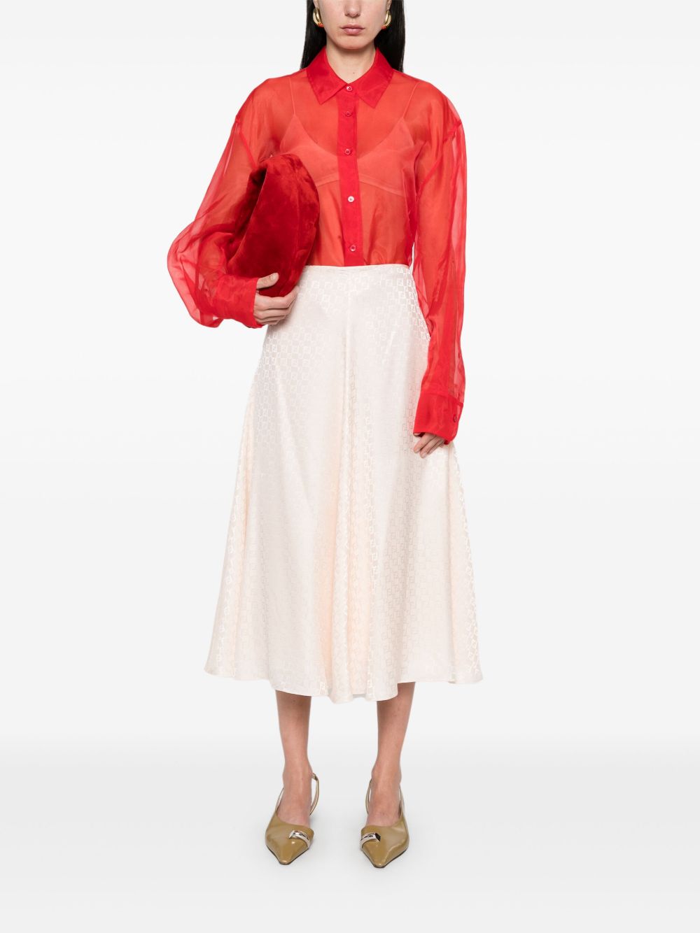 Fendi Skirts Powder Silk