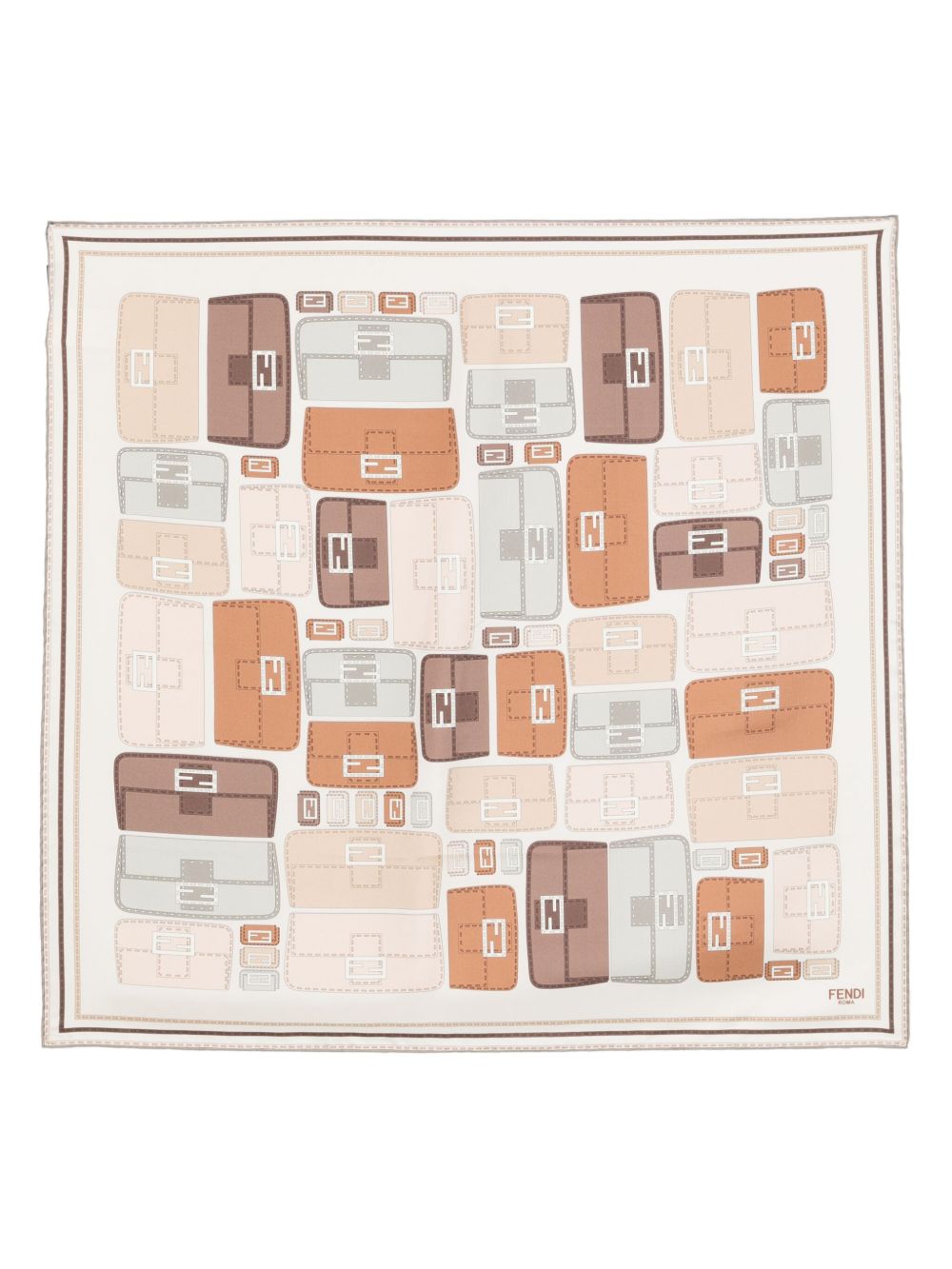 Fendi Scarfs Beige Silk