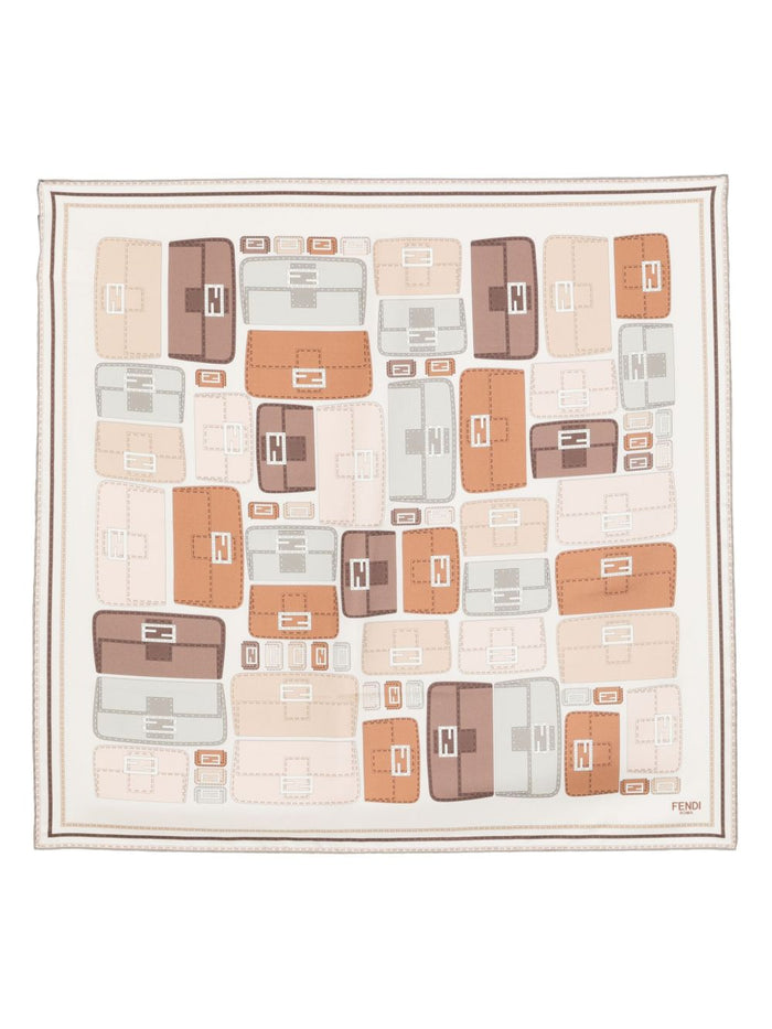 Fendi Scarfs Beige Silk