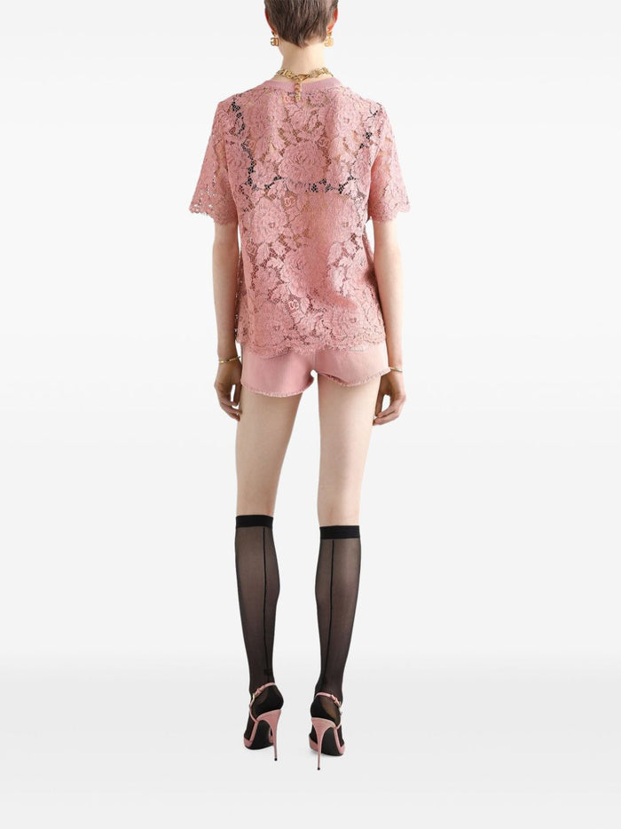Dolce & Gabbana Top Powder Viscose Cotton Polyamide