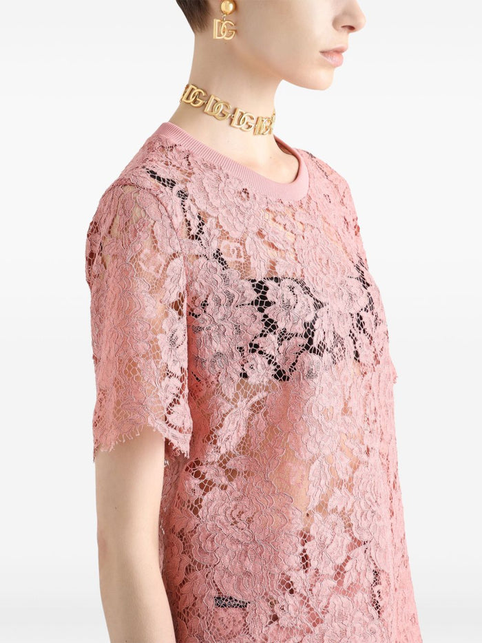 Dolce & Gabbana Top Powder Viscose Cotton Polyamide
