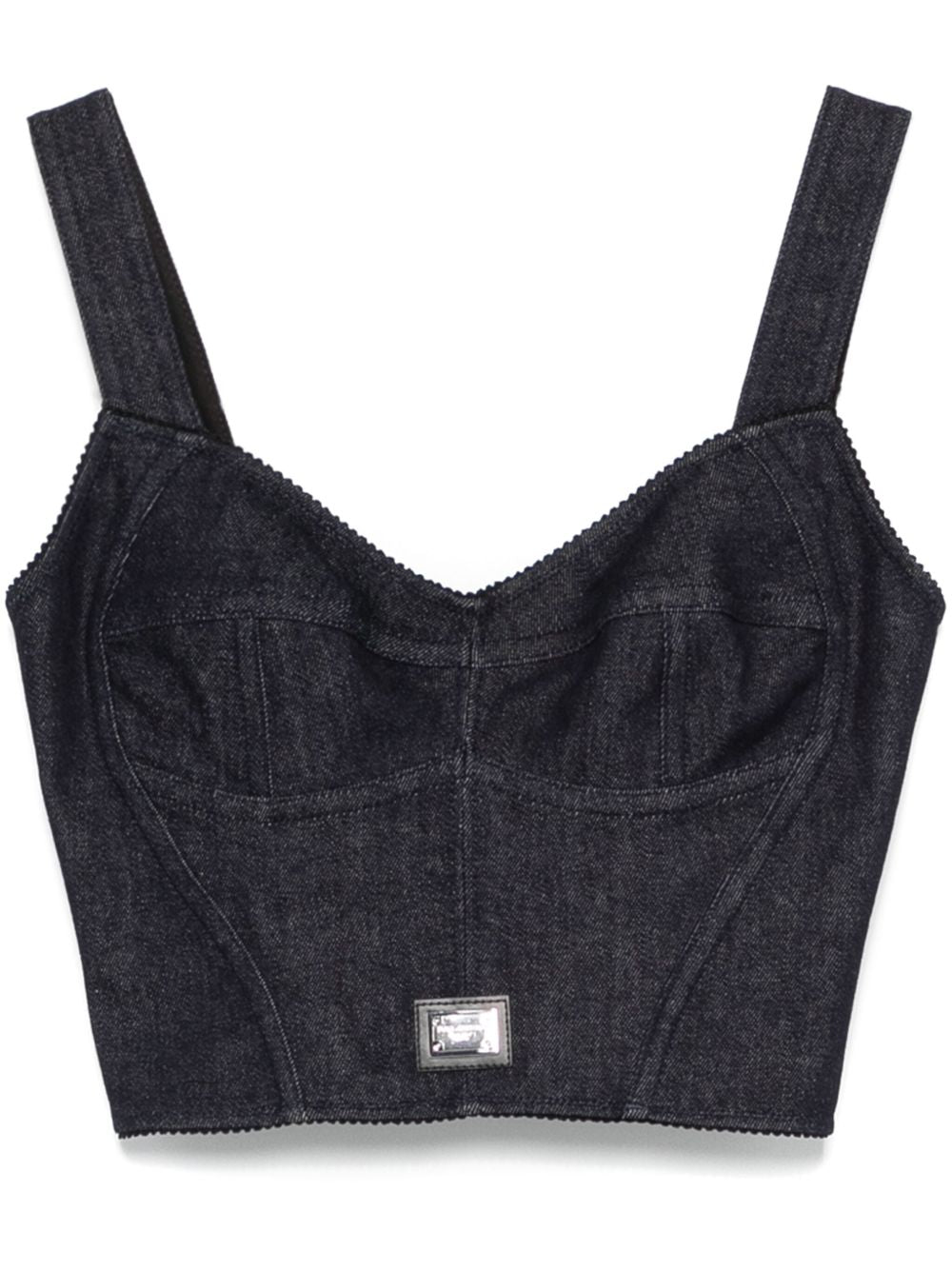Dolce & Gabbana Top Black Cotton Polyamide Elastane