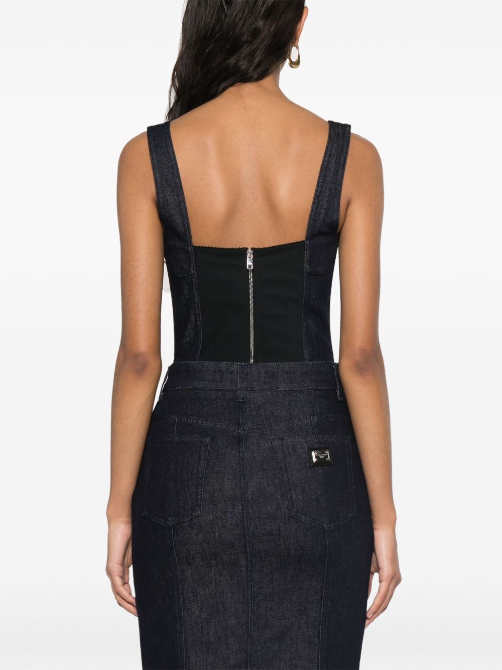 Dolce & Gabbana Top Black Cotton Polyamide Elastane