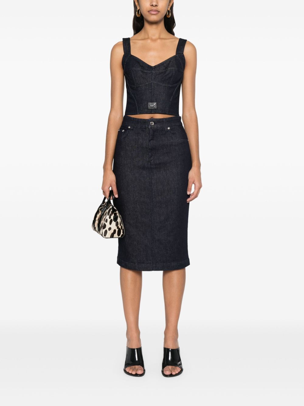 Dolce & Gabbana Top Black Cotton Polyamide Elastane