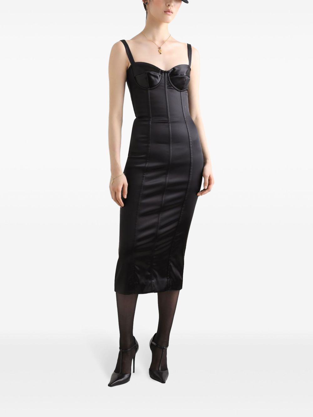 Dolce & Gabbana Dresses Black Acetate Nylon Elastane Silk