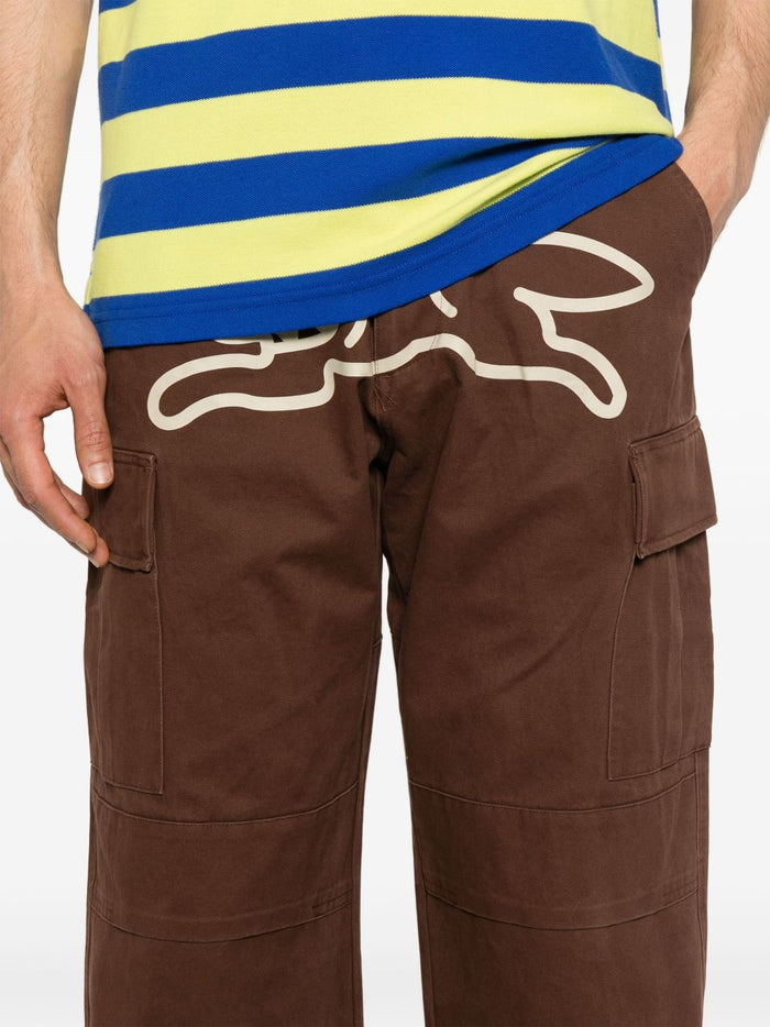 ICECREAM Trousers Brown Cotton