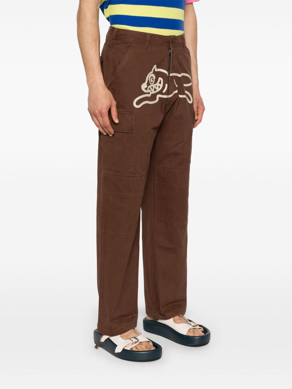 ICECREAM Trousers Brown Cotton