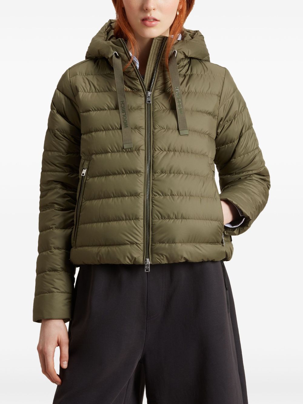 Woolrich Coats Verde Microfibre