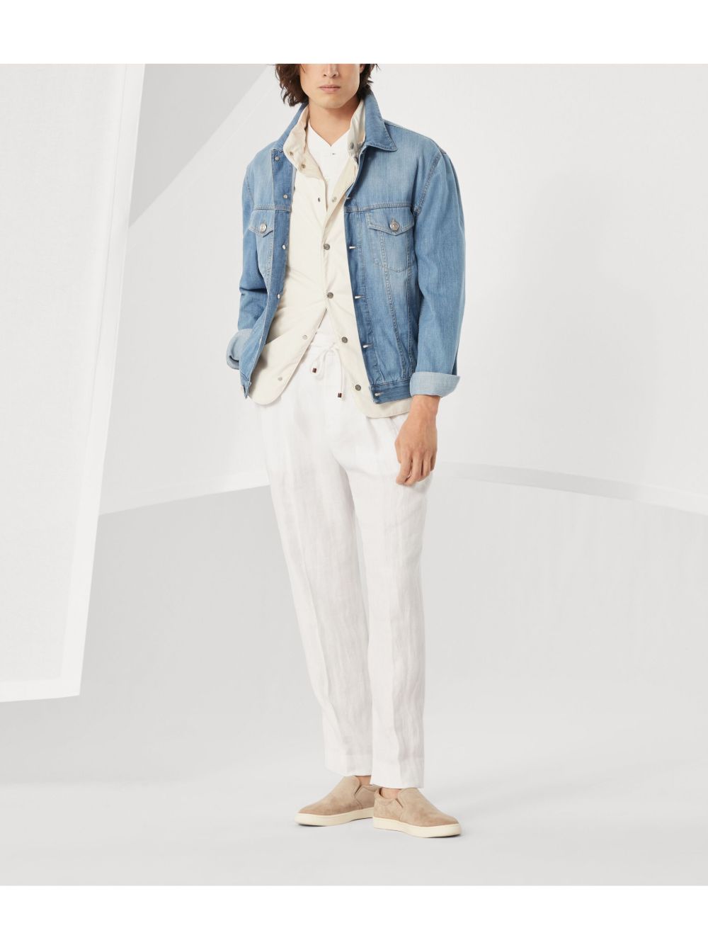Brunello Cucinelli Coats Azzurro Cotton