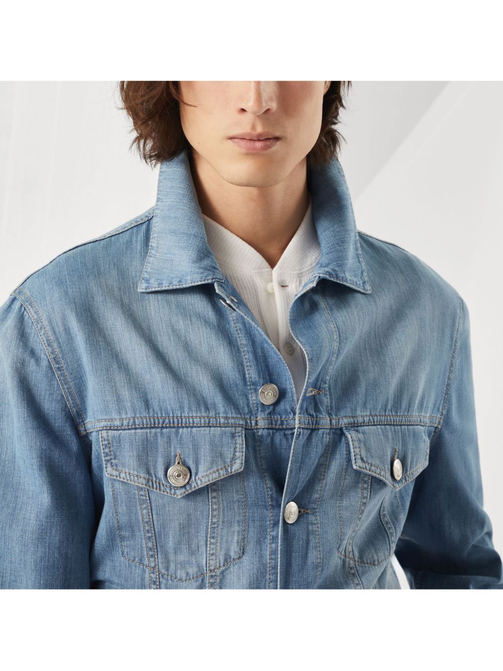 Brunello Cucinelli Coats Azzurro Cotton