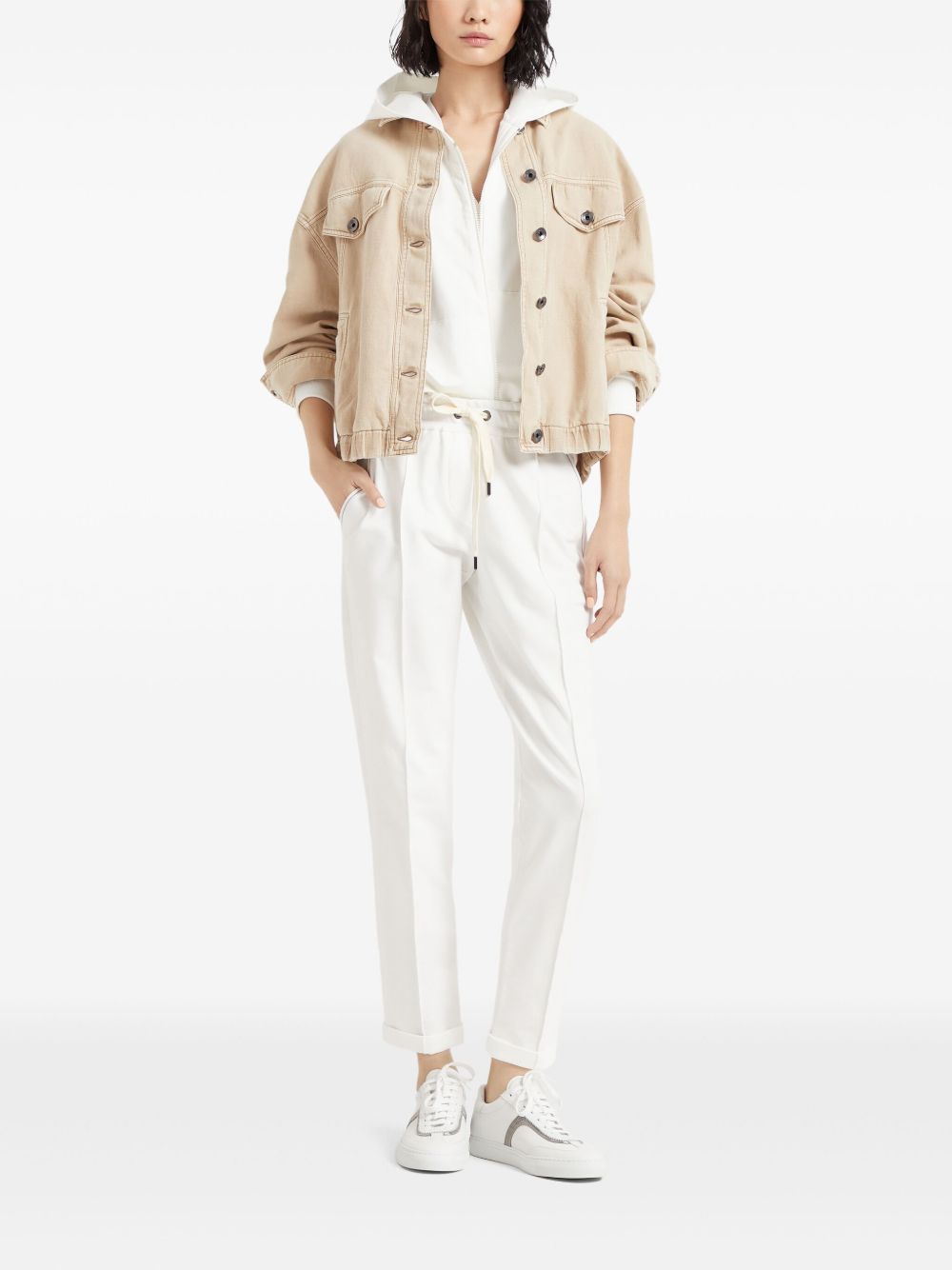 Brunello Cucinelli Top Bianco Eco Brass
