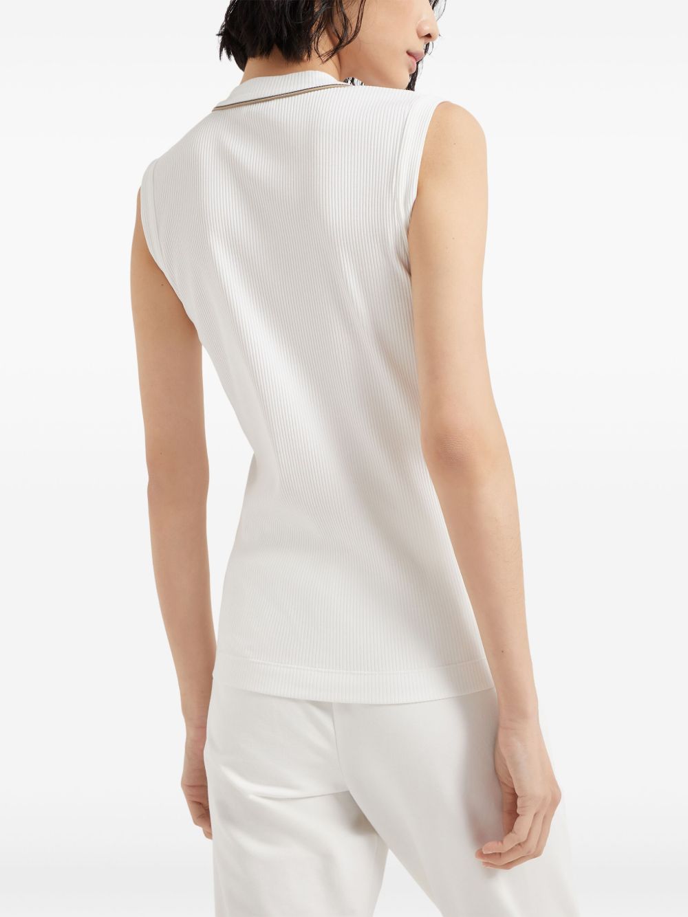 Brunello Cucinelli Top Bianco Eco Brass