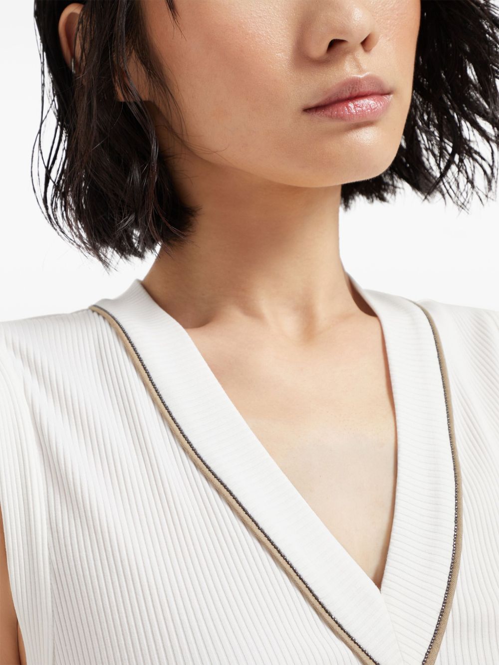 Brunello Cucinelli Top Bianco Eco Brass