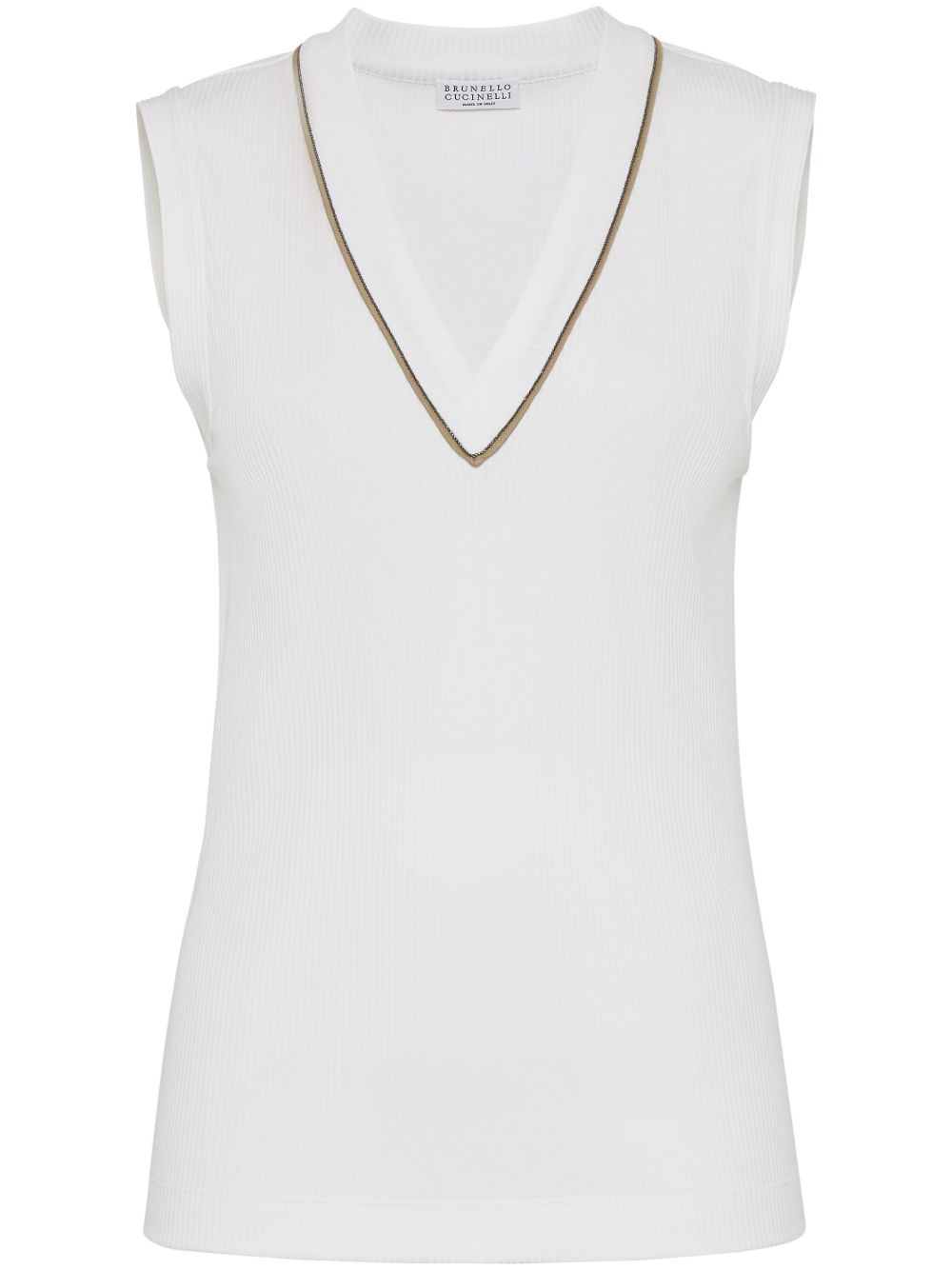 Brunello Cucinelli Top Bianco Eco Brass