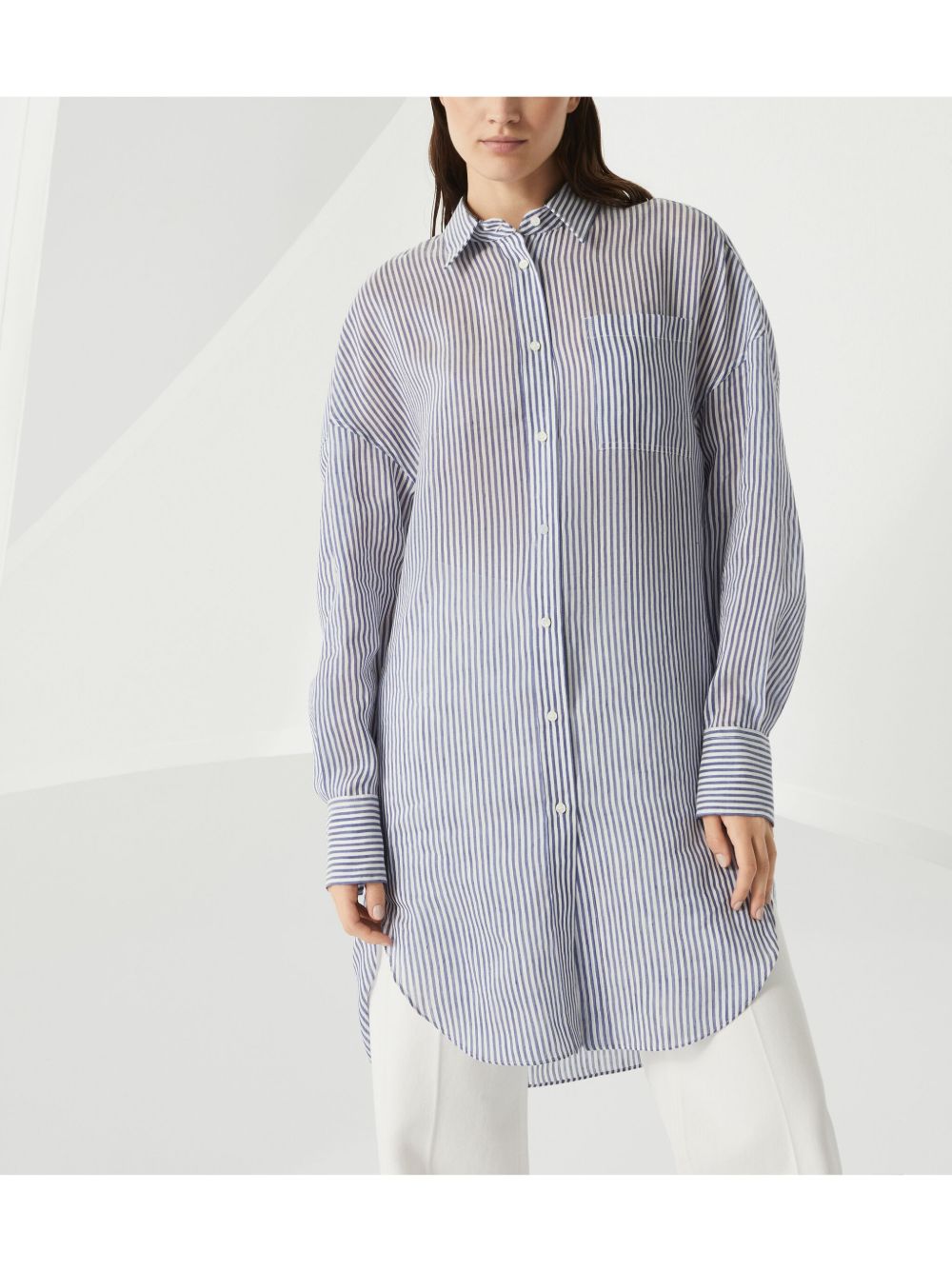 Brunello Cucinelli Shirts Azzurro Mother Of Pearl