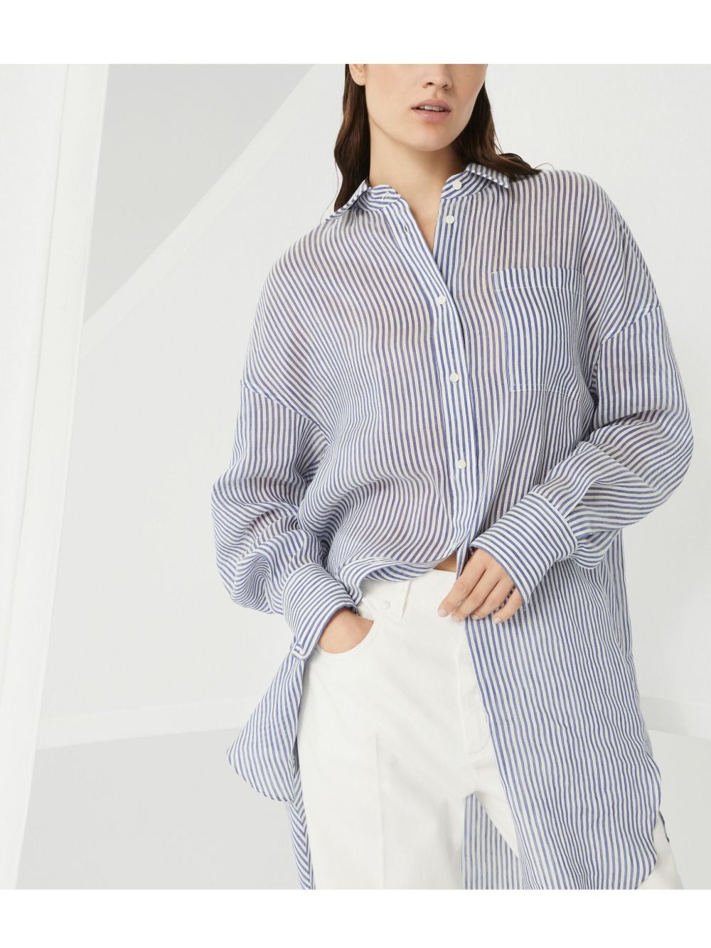 Brunello Cucinelli Shirts Azzurro Mother Of Pearl