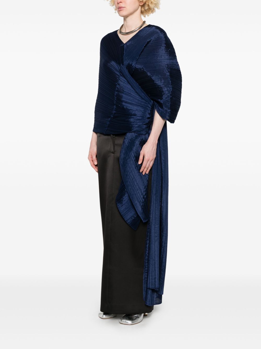 Pleats Please Scarfs Blue Polyester