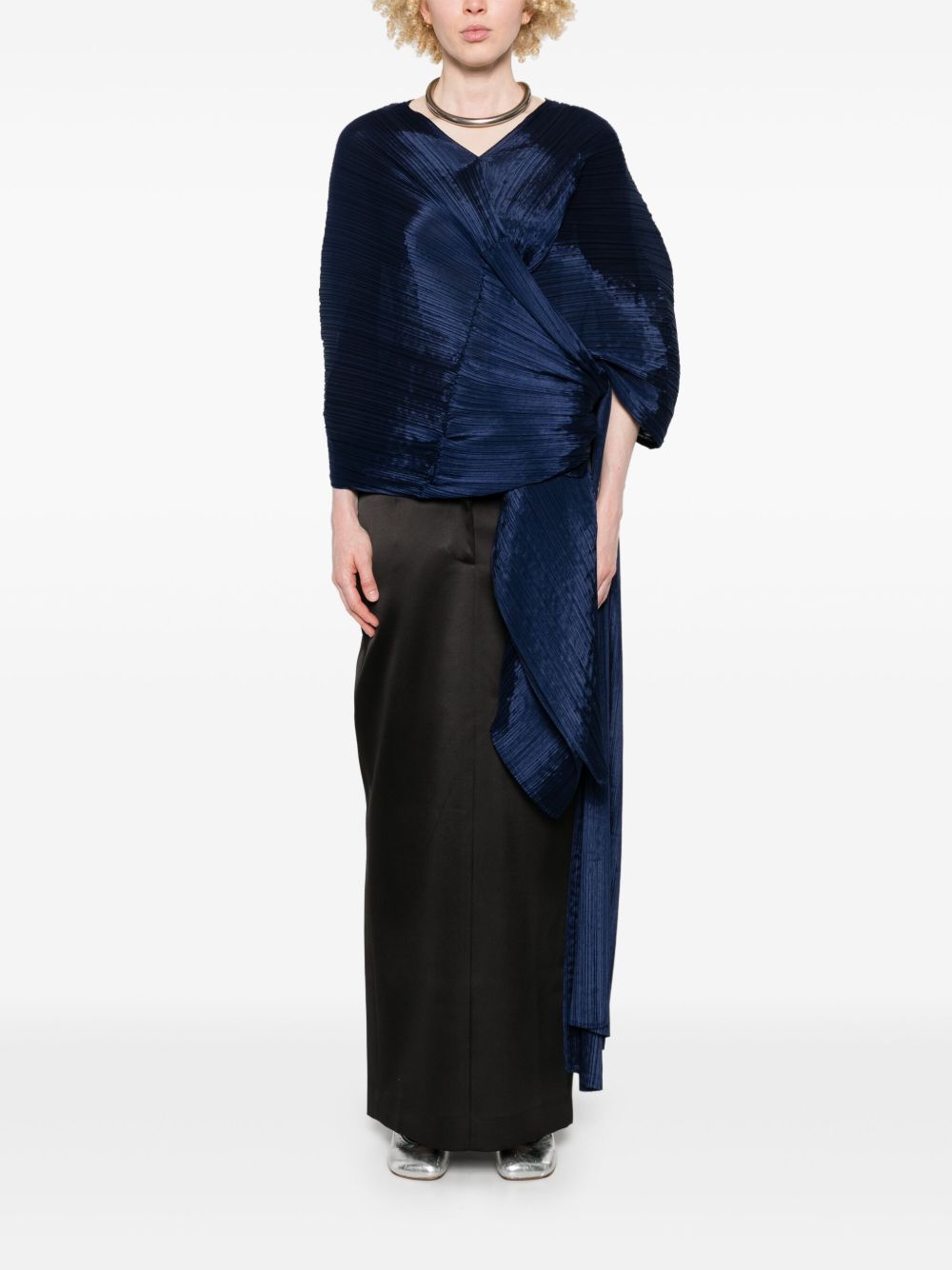Pleats Please Scarfs Blue Polyester