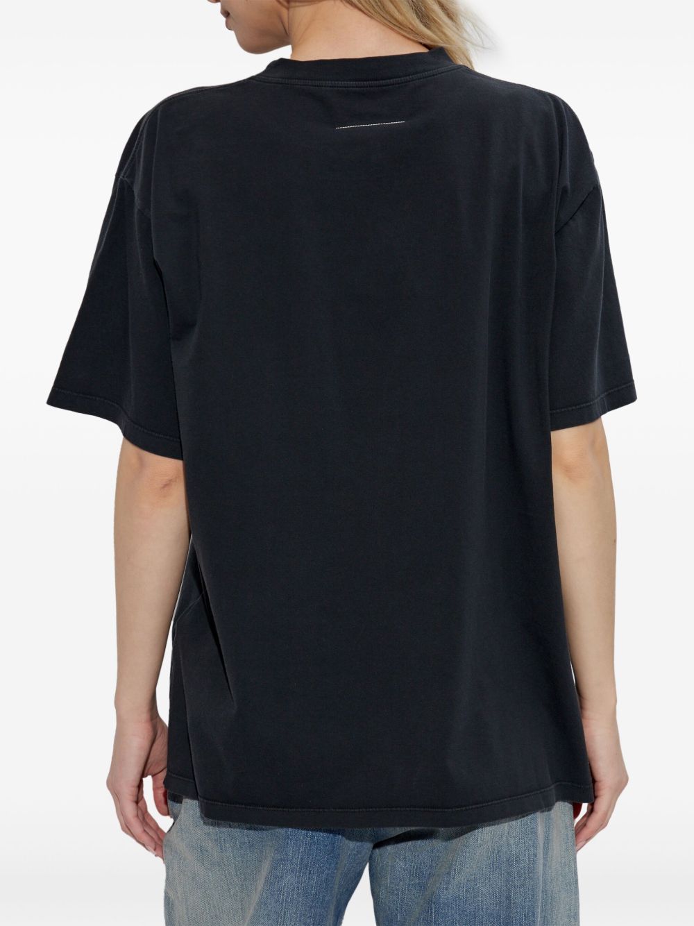 Mm6 Maison Margiela T-Shirts And Polos Black Cotton
