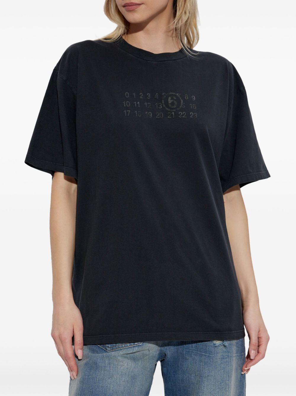 Mm6 Maison Margiela T-Shirts And Polos Black Cotton