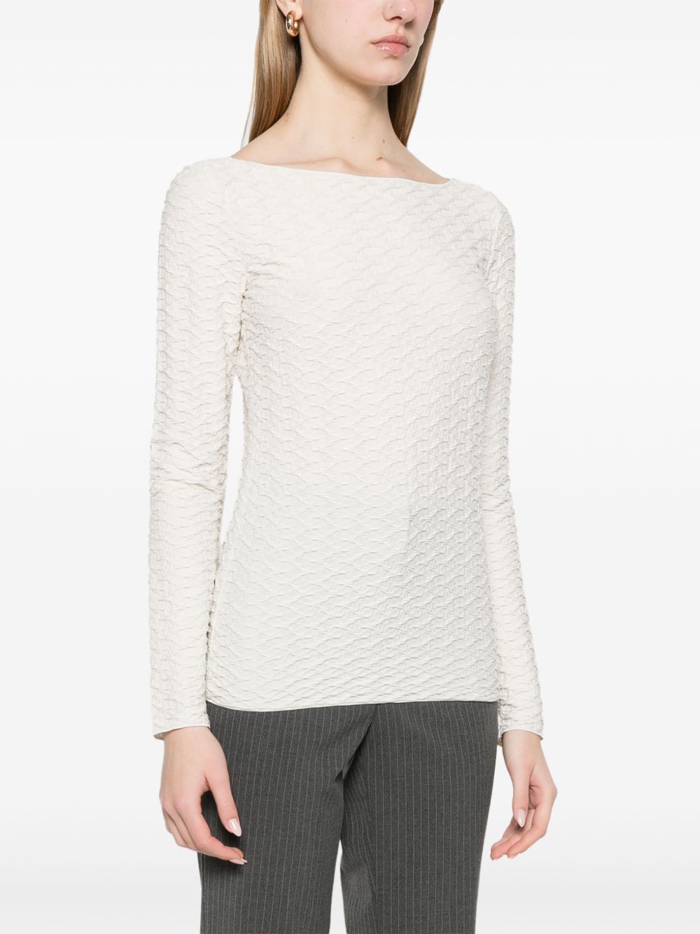 Emporio Armani Sweaters Bianco Polyester Viscose Elastane