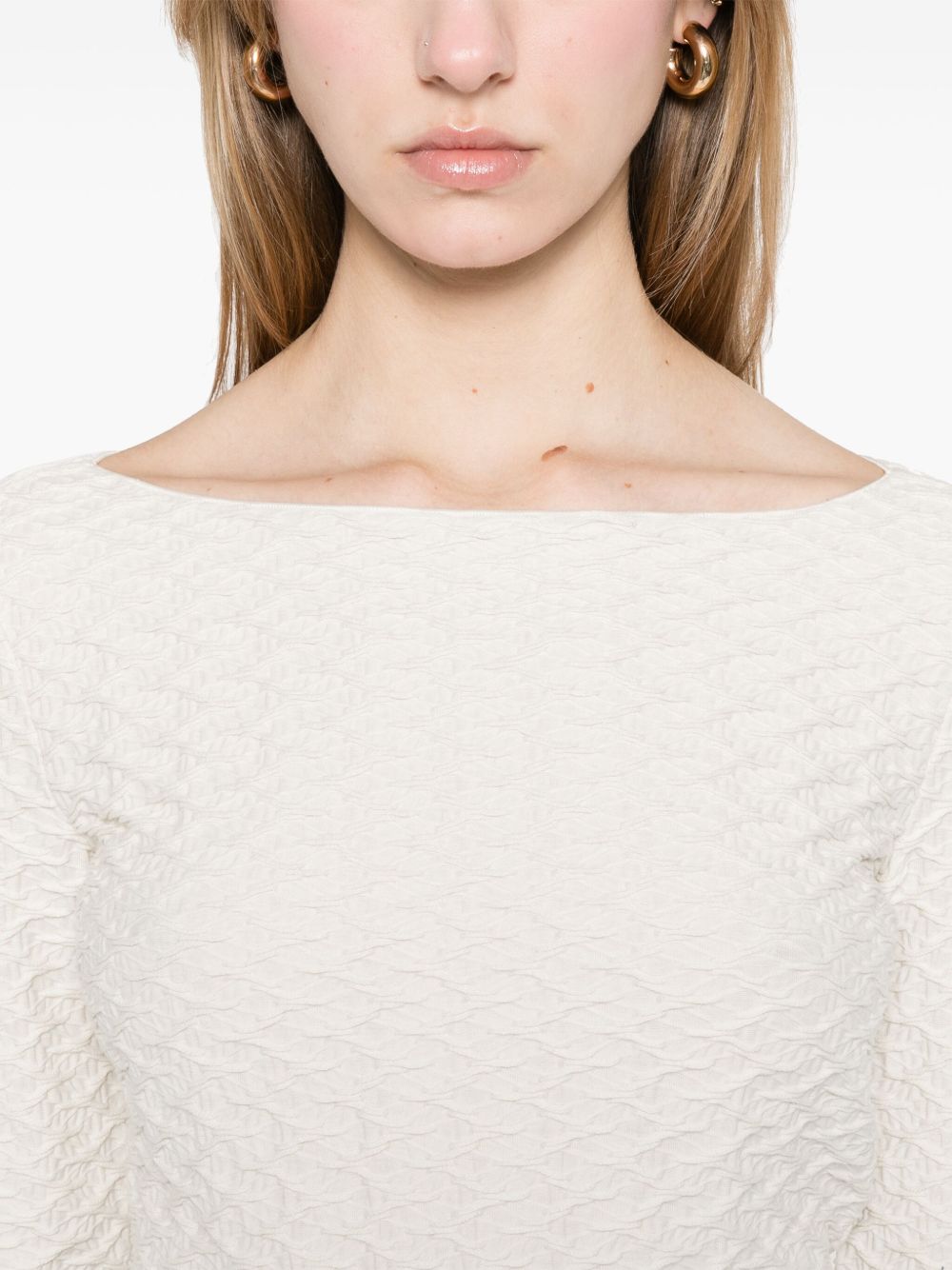 Emporio Armani Sweaters Bianco Polyester Viscose Elastane