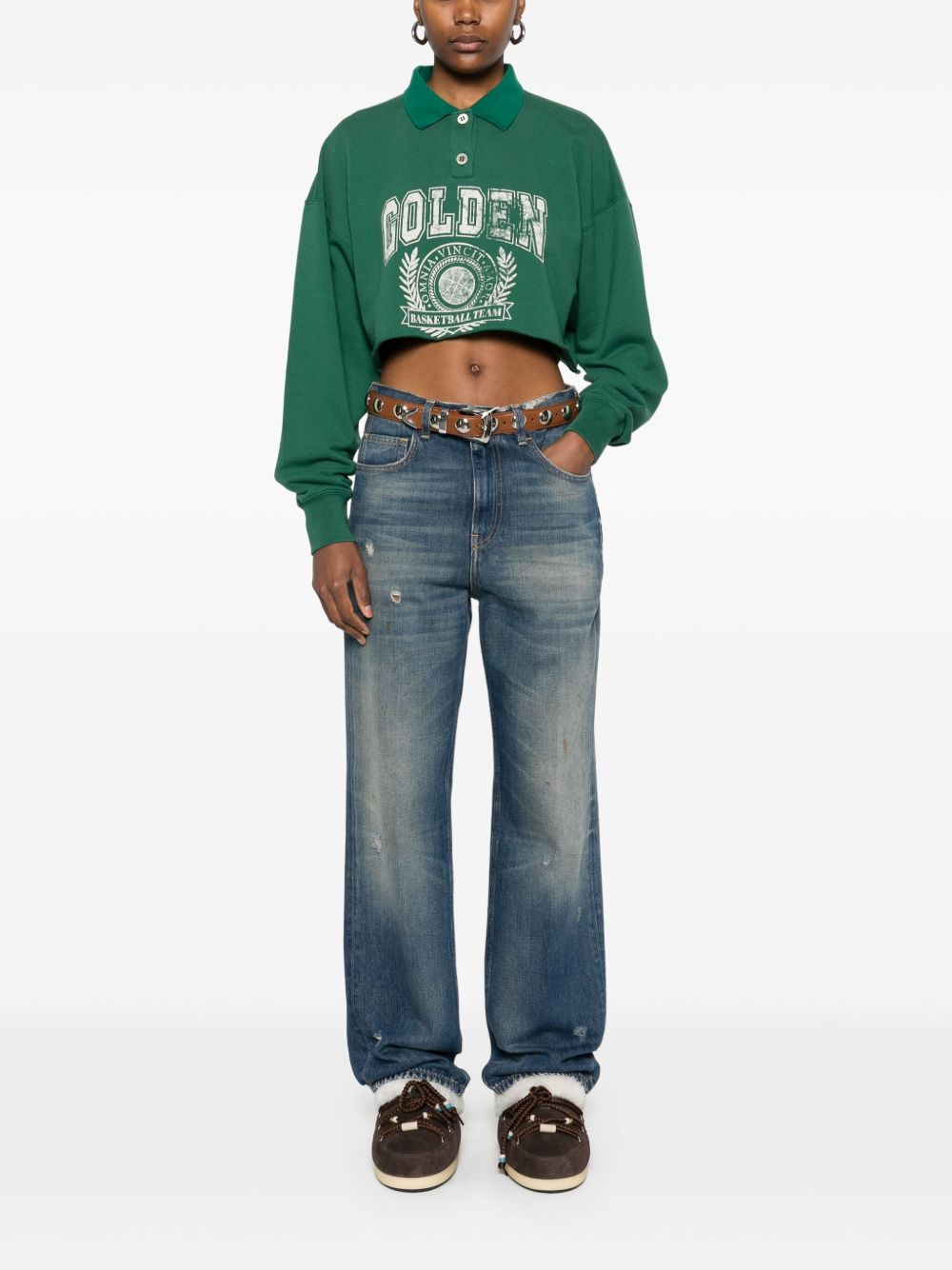 Golden Goose Sweaters Green Cotton