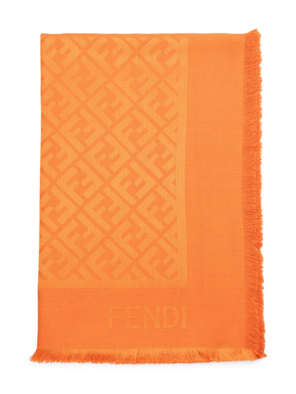 Fendi Scarfs Orange Silk Wool