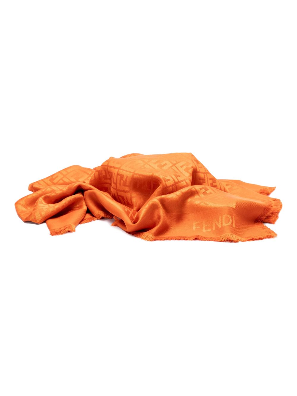 Fendi Scarfs Orange Silk Wool