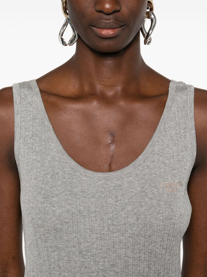 Fendi Top Grey Cotton