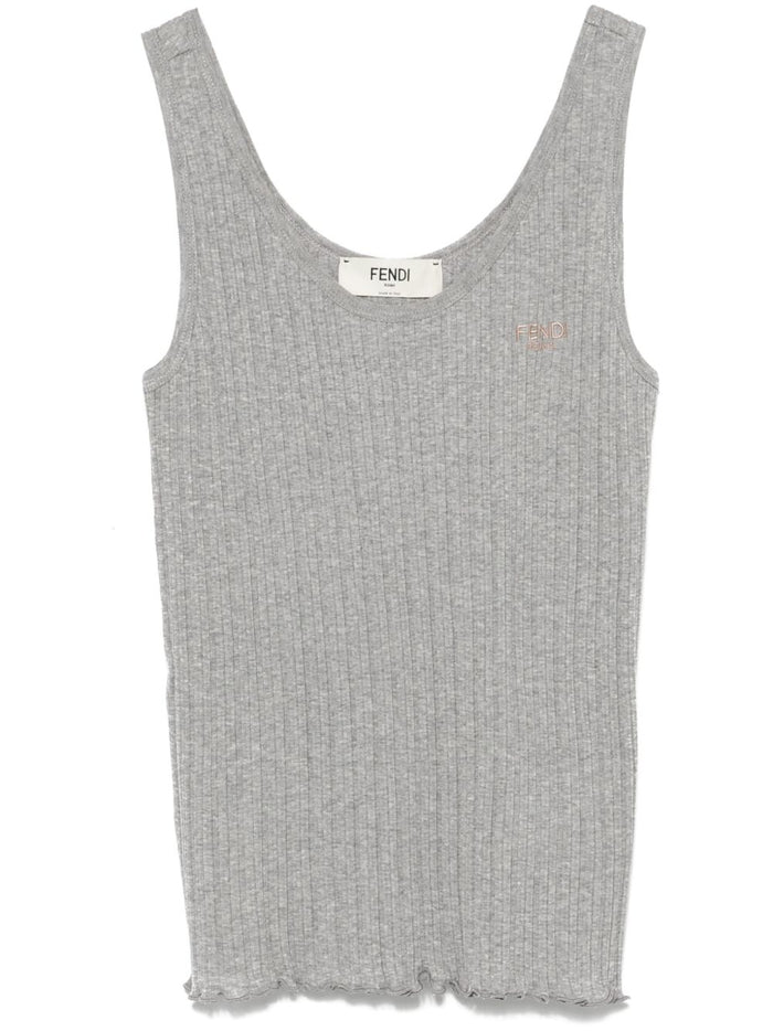 Fendi Top Grey Cotton