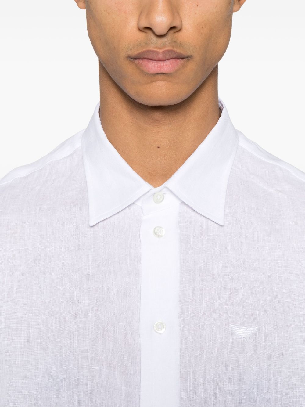 Emporio Armani Shirts Bianco Linen/flax