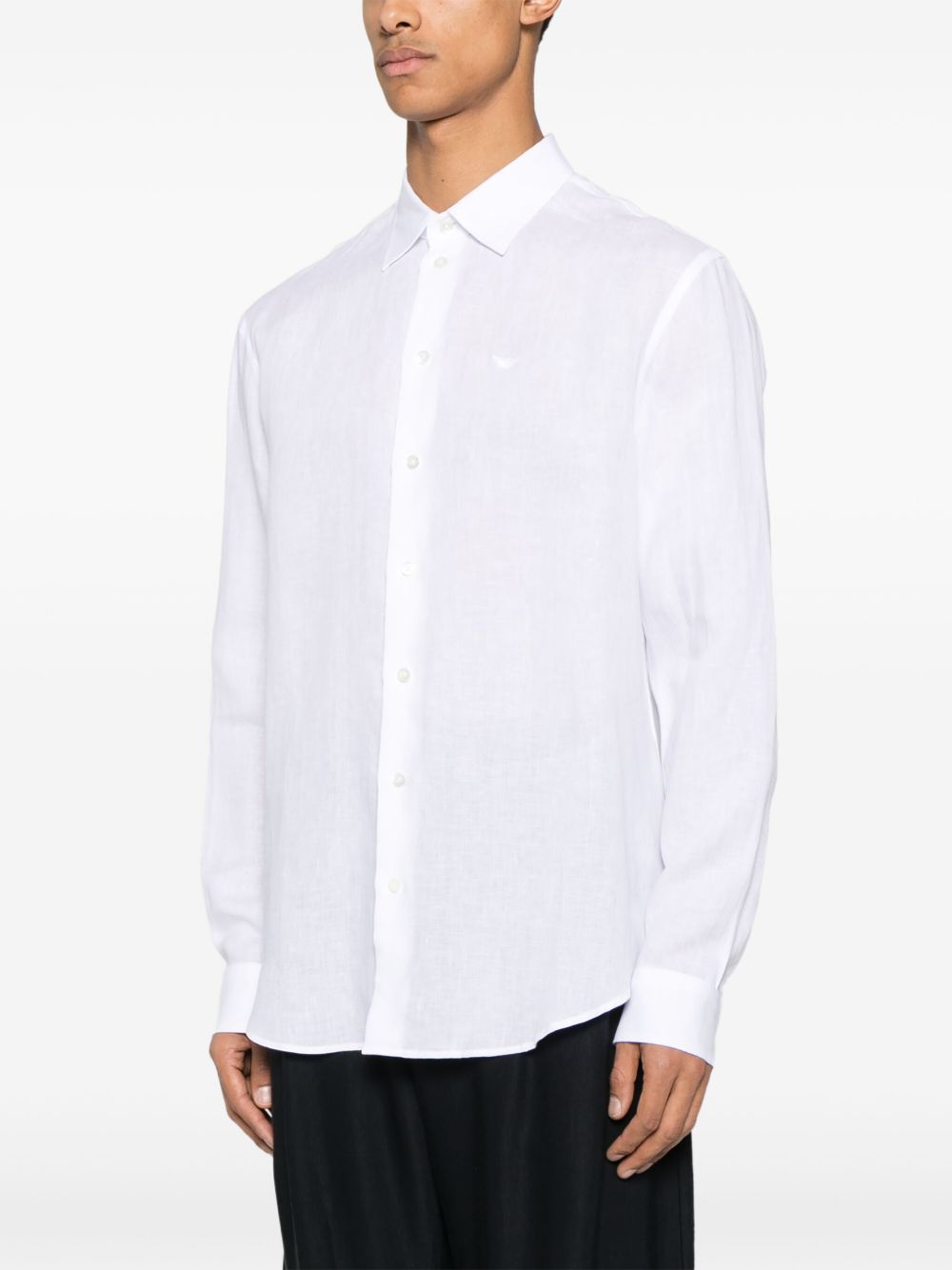 Emporio Armani Shirts Bianco Linen/flax