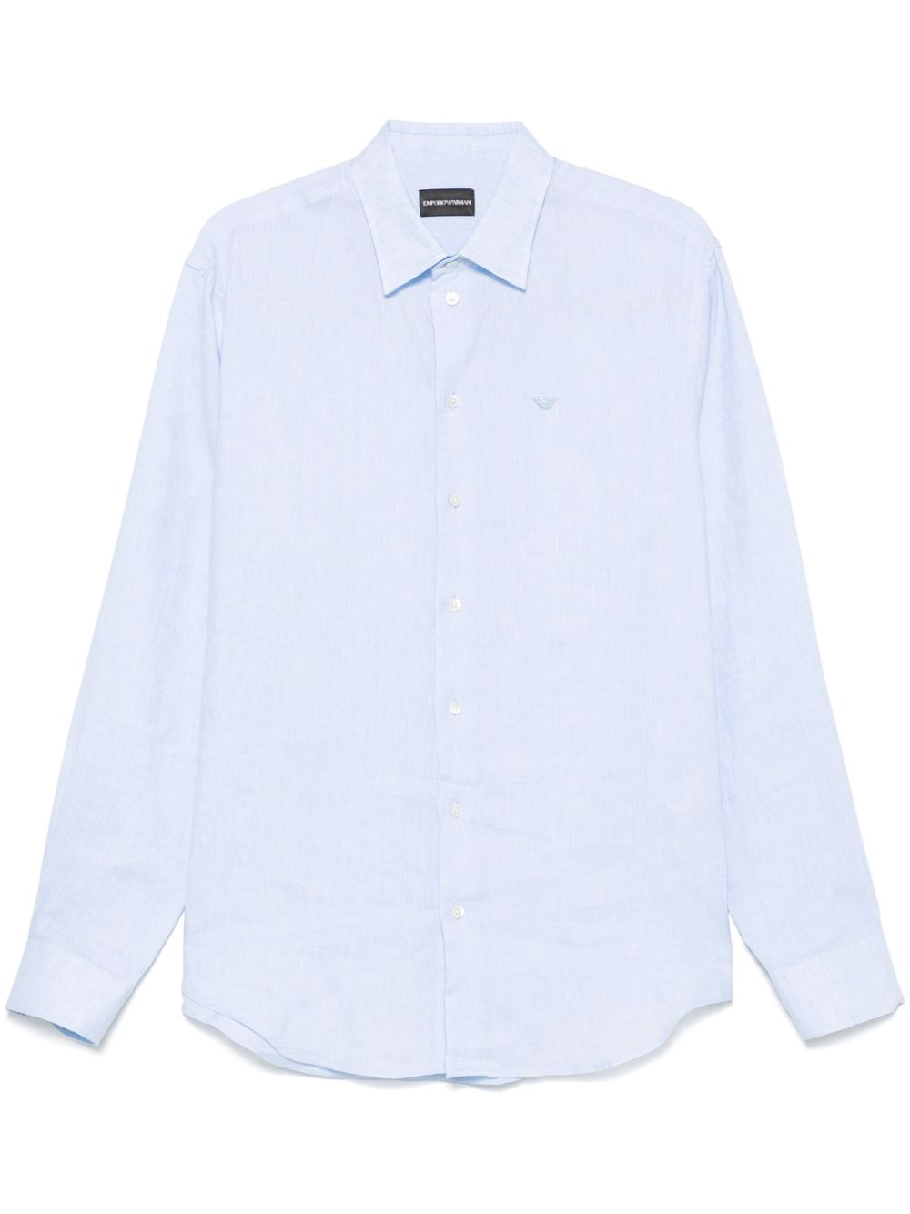 Emporio Armani Shirts Azzurro Linen/flax
