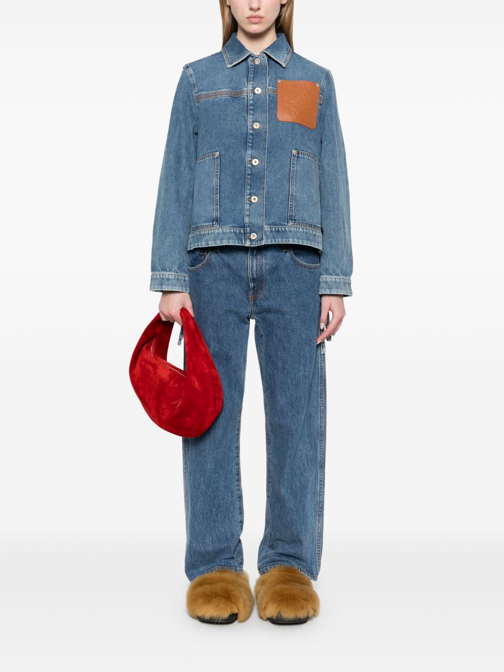 Loewe Coats Blue Cotton