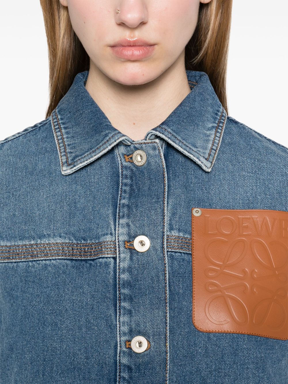 Loewe Coats Blue Cotton
