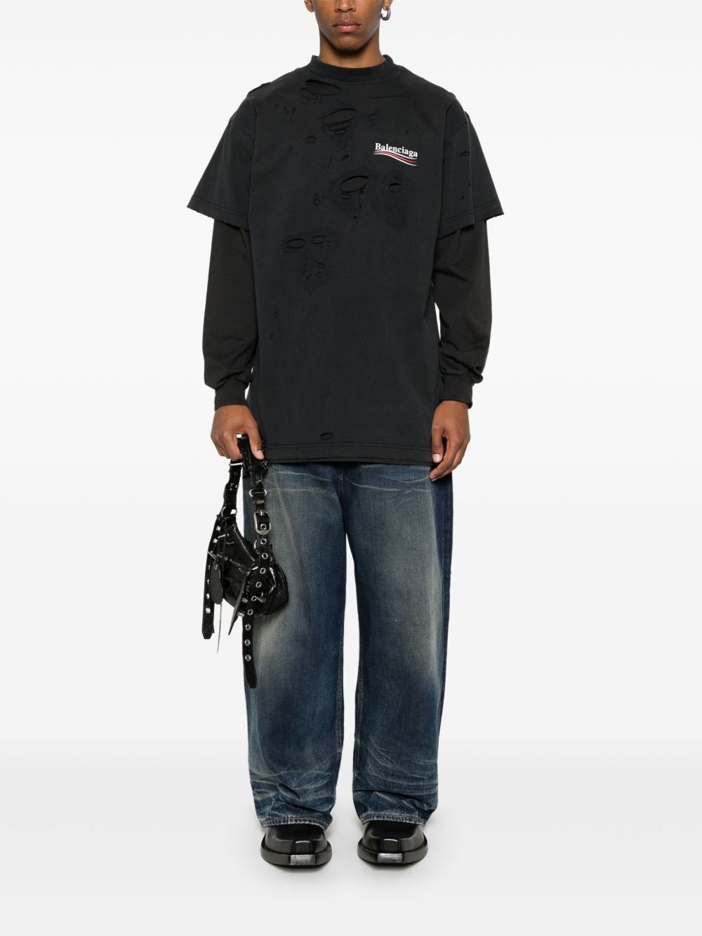 Balenciaga T-Shirts And Polos Black Cotton