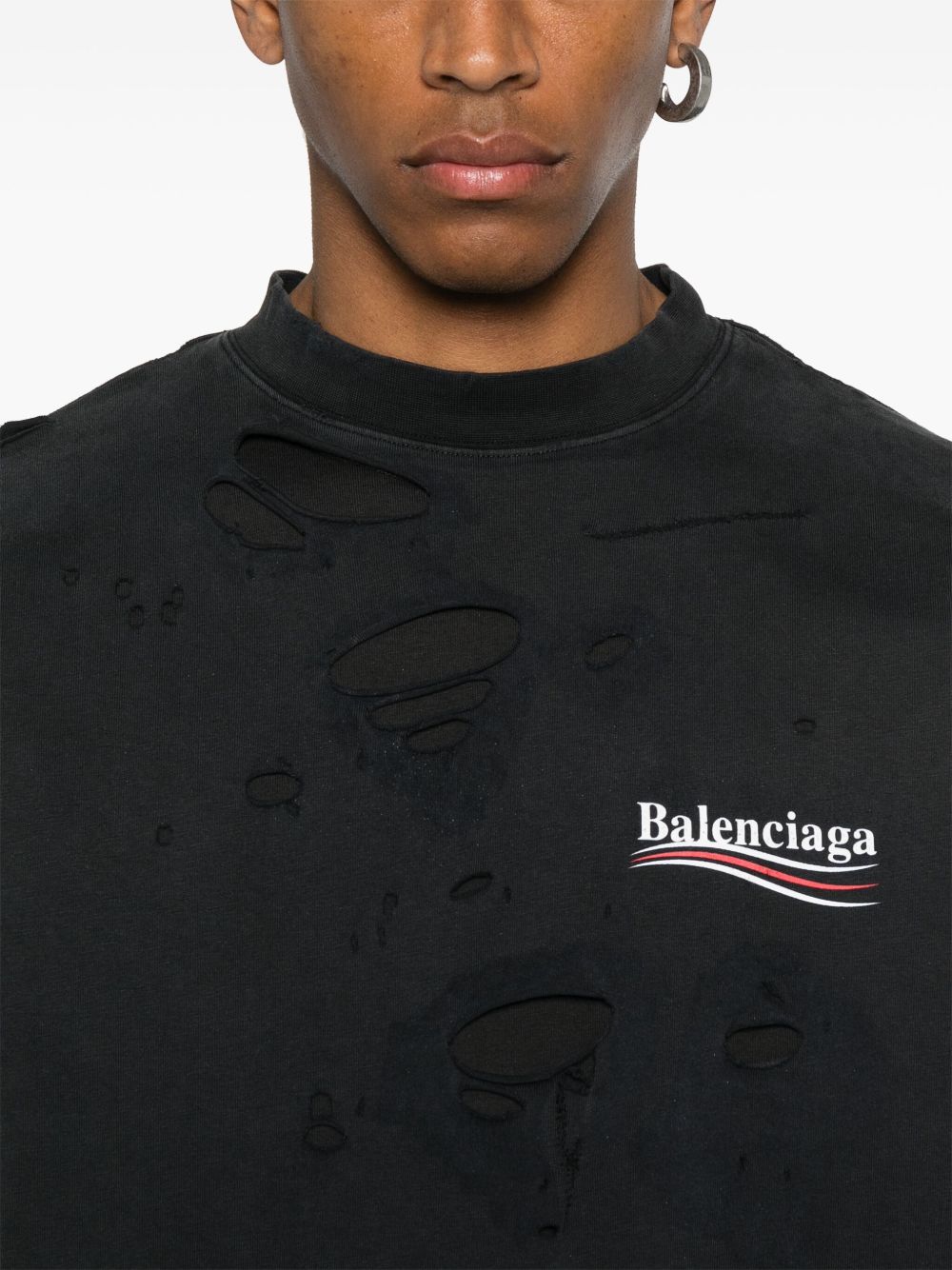 Balenciaga T-Shirts And Polos Black Cotton
