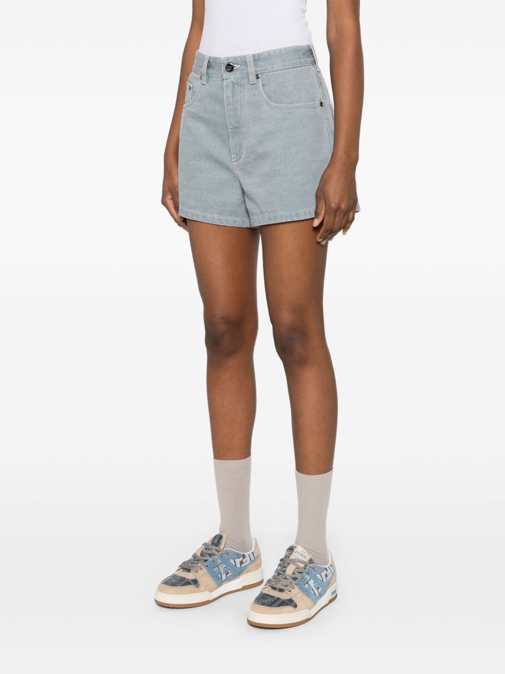 Fendi Shorts Grey Cotton