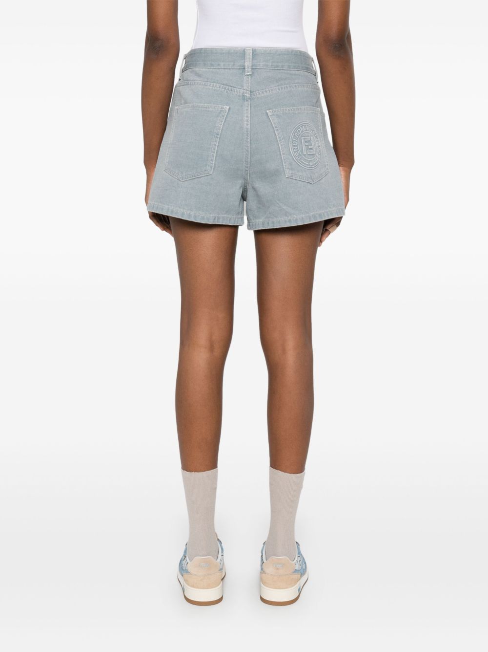 Fendi Shorts Grey Cotton