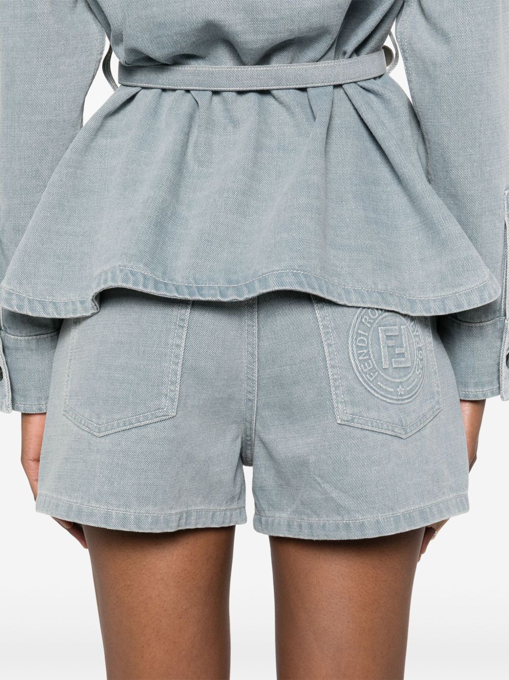 Fendi Shorts Grey Cotton