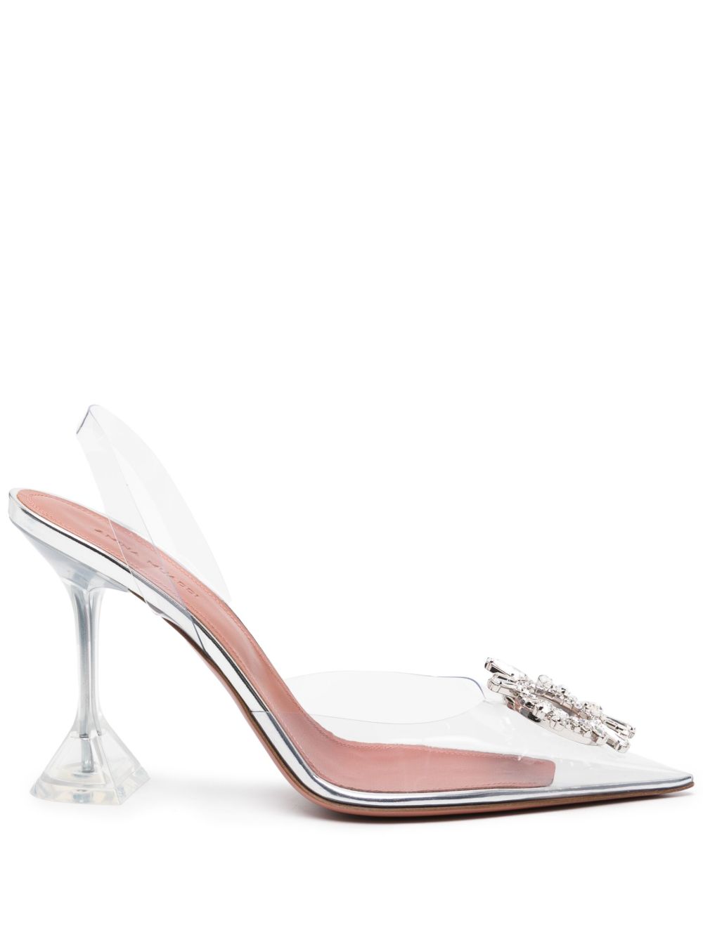 Amina Muaddi With Heel Trasparente Synthetic Fiber