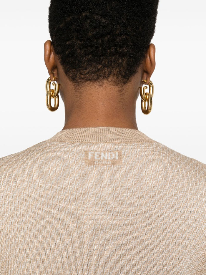Fendi Sweaters Brown Silk Wool Polyamide