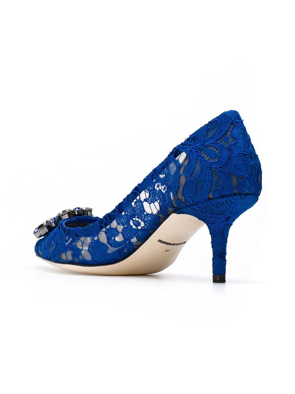 Dolce & Gabbana With Heel Blue Silk