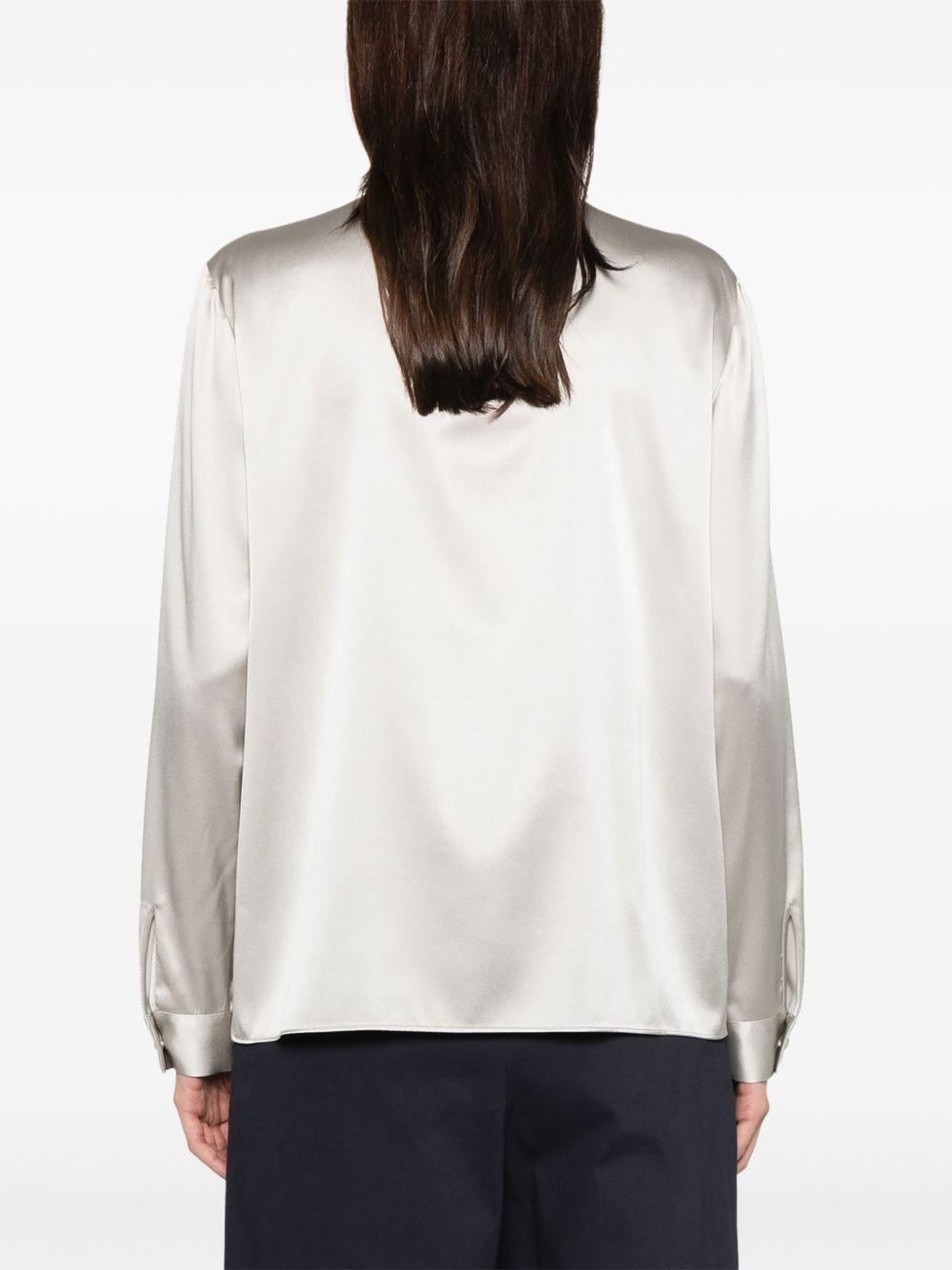 Emporio Armani Shirts Tortora Silk Elastane